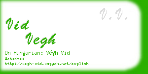 vid vegh business card